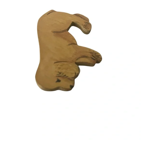 Vintage Hand Painted Wooden Dog Puppy Brooch Pin Novelty Golden Retriever - Picture 3 of 9